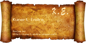 Kunert Endre névjegykártya